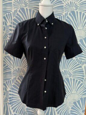 NWT JCrew Navy French Oxford 100% Cotton Button Down Size 6